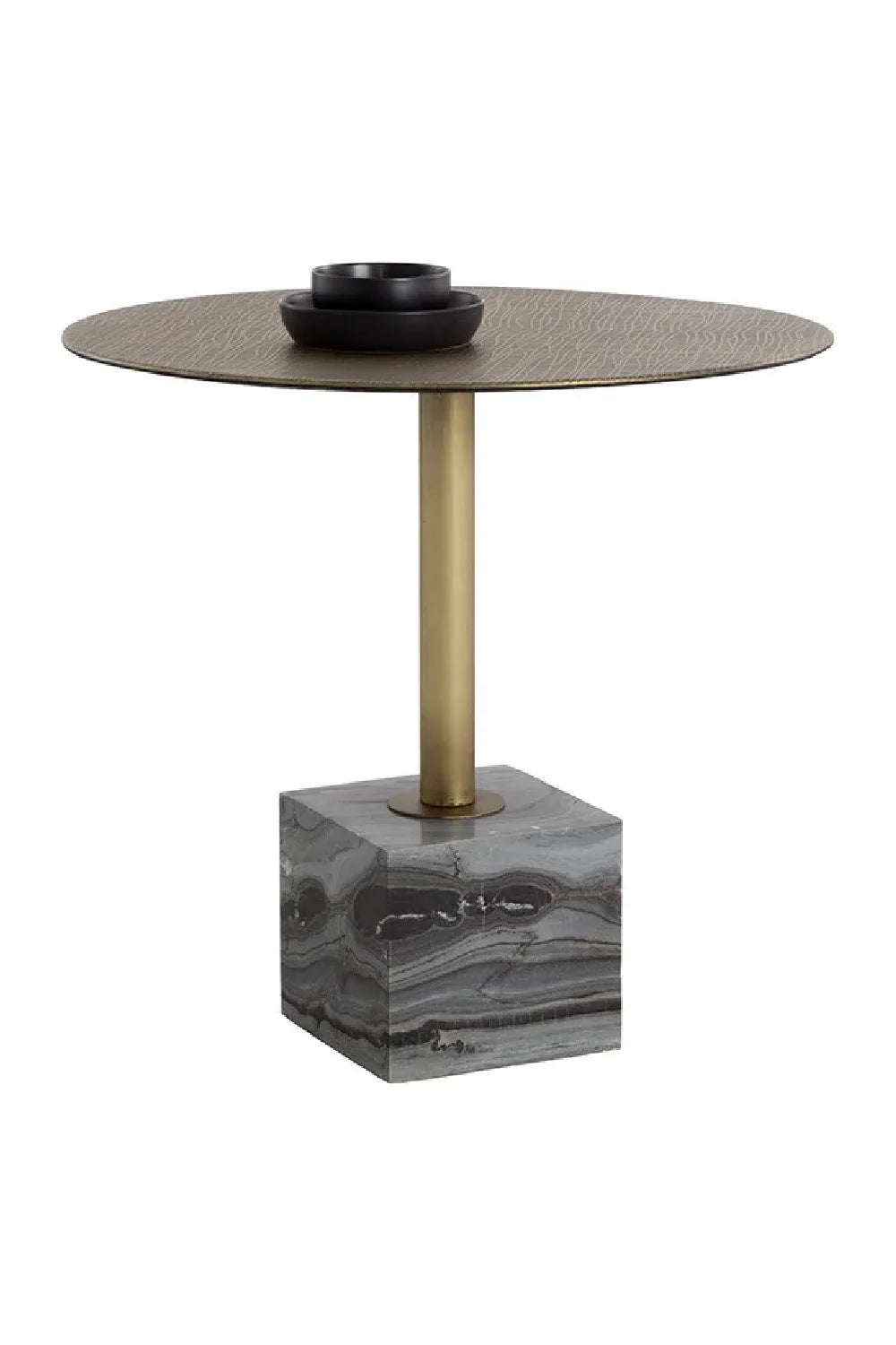 Luxury Kata Round Antique Brass Bistro Table Modern Italian Style for Villa