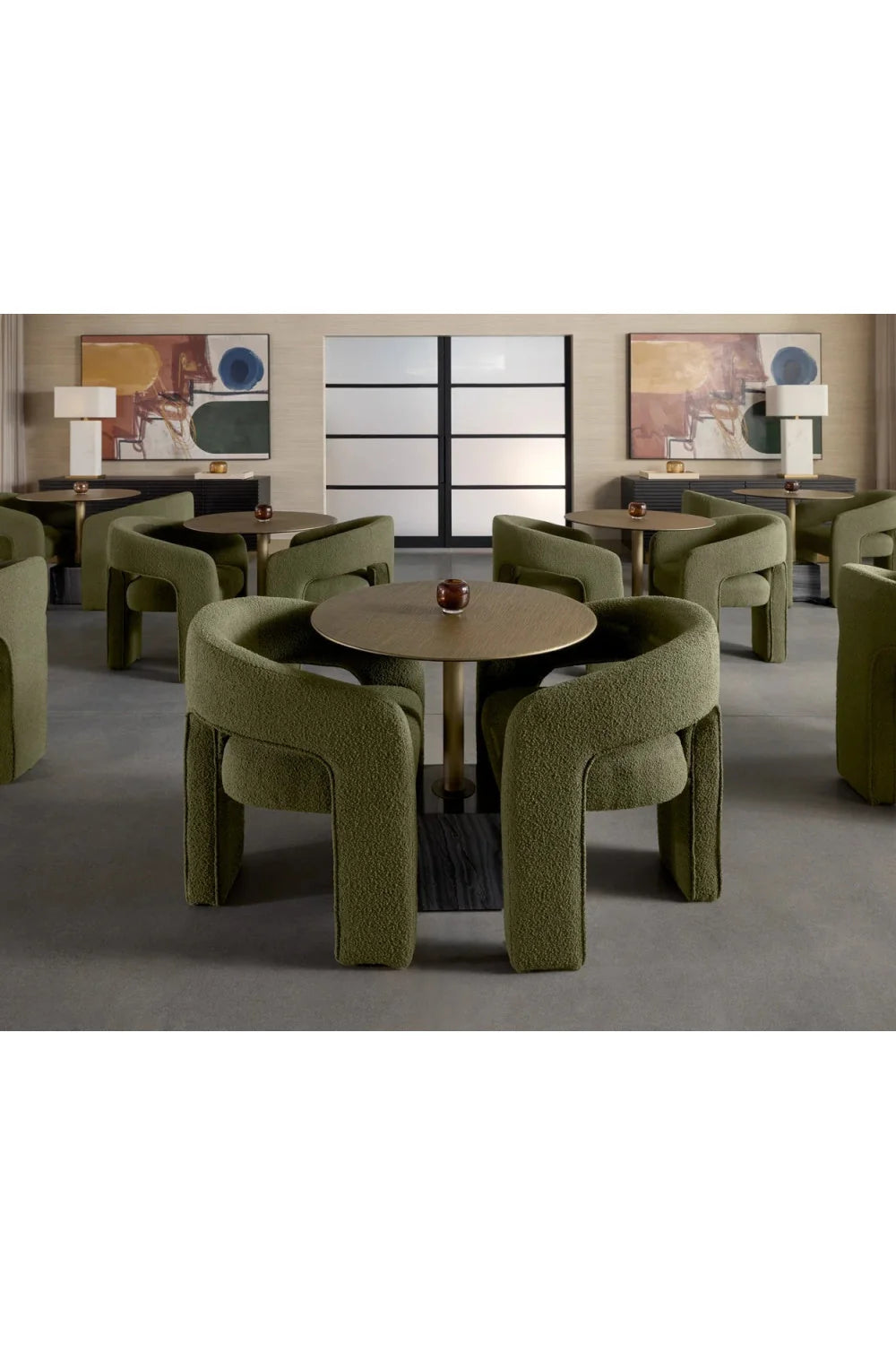 Luxury Kata Round Antique Brass Bistro Table Modern Italian Style for Villa