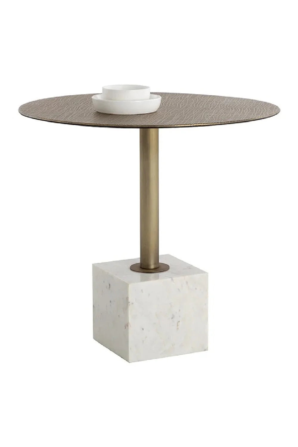 Luxury Kata Round Antique Brass Bistro Table Modern Italian Style for Villa
