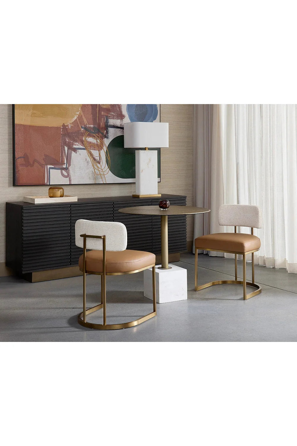 Luxury Kata Round Antique Brass Bistro Table Modern Italian Style for Villa