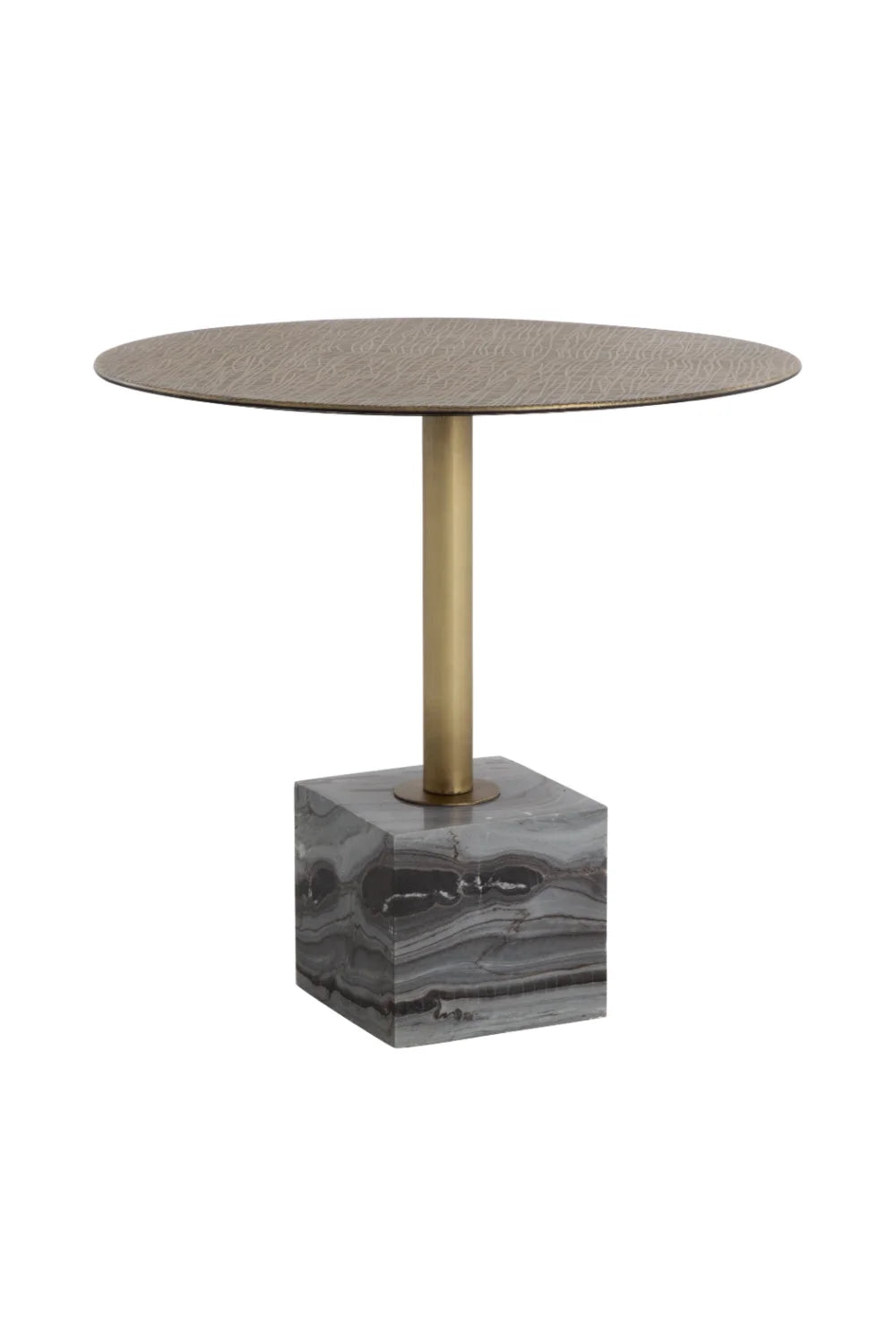 Luxury Kata Round Antique Brass Bistro Table Modern Italian Style for Villa