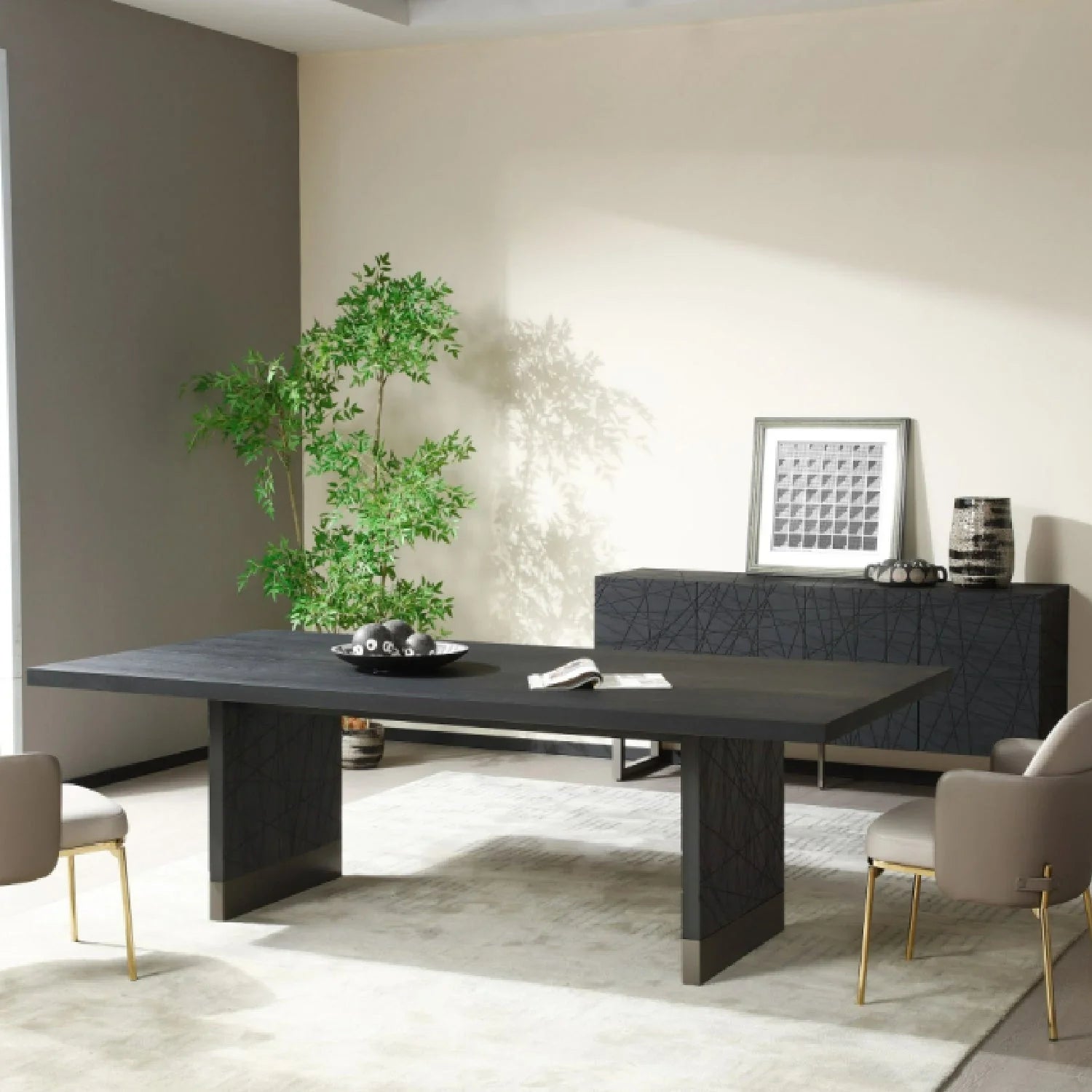 Luxury Kenda Ash Dining Table Modern Italian Style for Villa