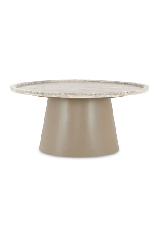 Luxury Kimberley Round Marble Tray Coffee Table Modern Italian Style for Villa