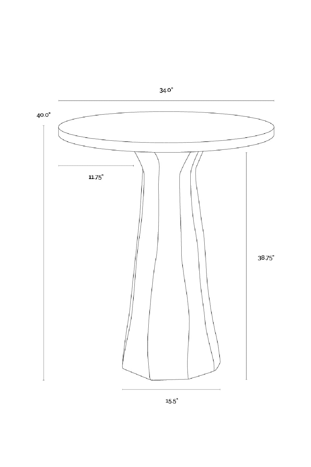 Luxury Kliff Concrete Bar Table Modern Italian Style for Villa