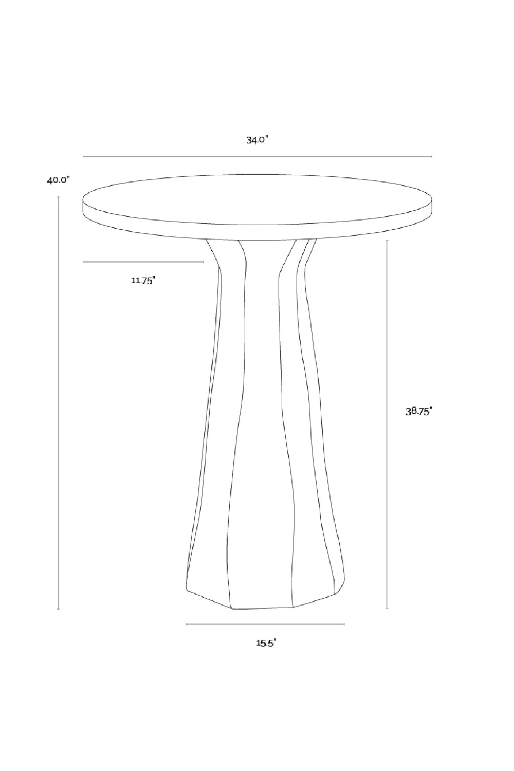 Luxury Kliff Concrete Bar Table Modern Italian Style for Villa
