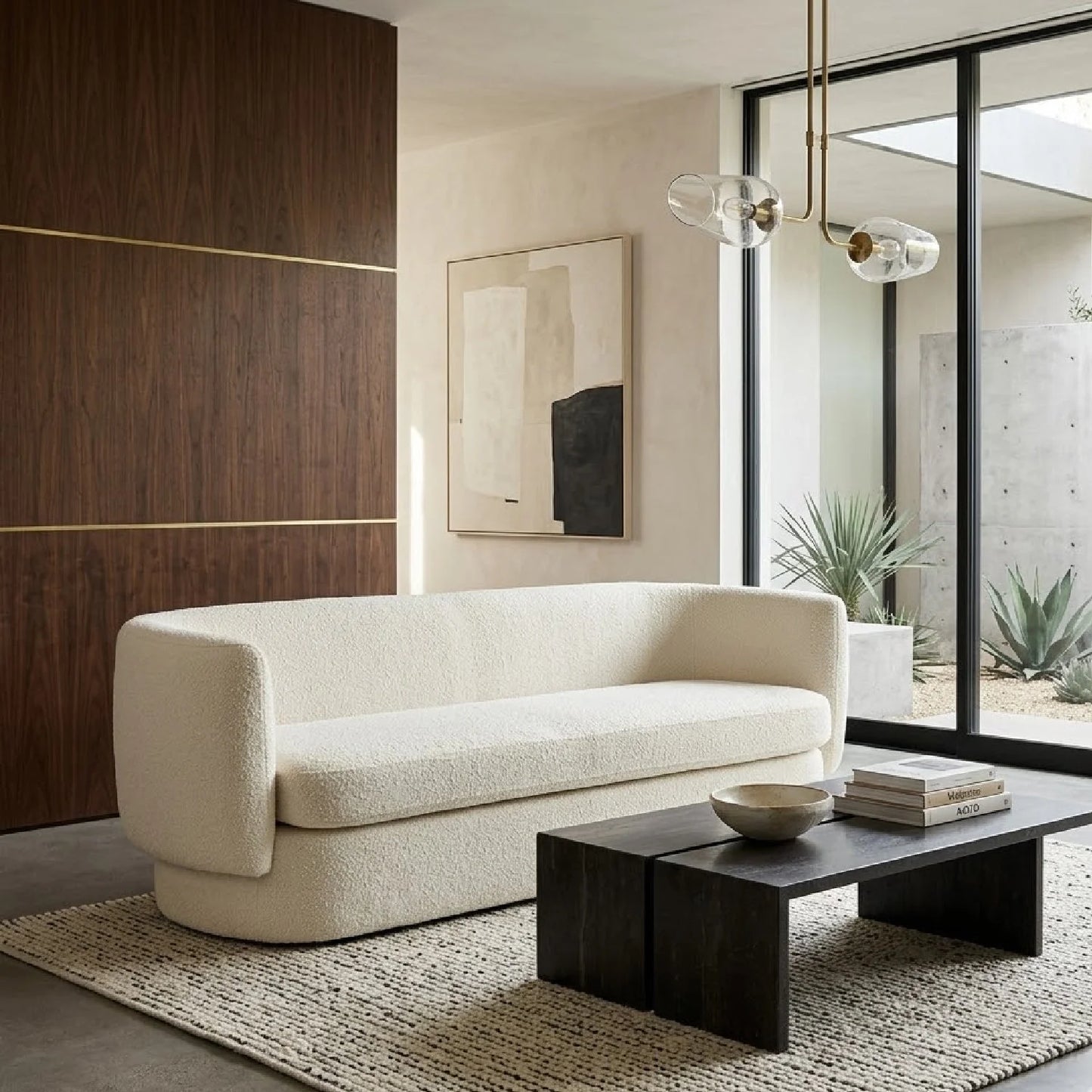 Luxury Koba White Fabric Curved Sofa Modern Italian Style for Villa