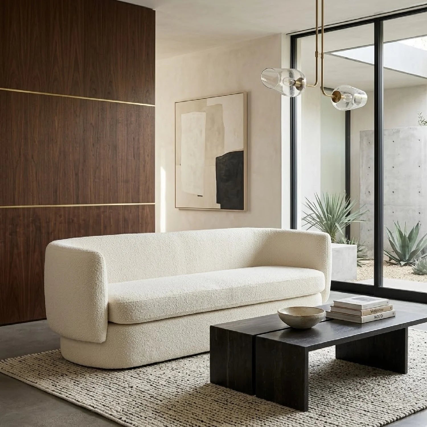 Luxury Koba White Fabric Curved Sofa Modern Italian Style for Villa