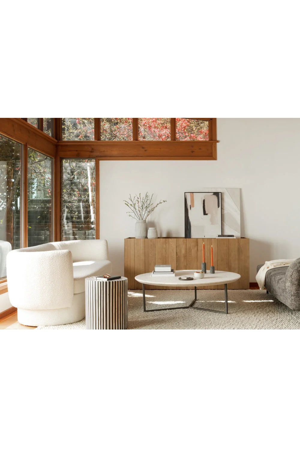 Luxury Koba White Fabric Curved Sofa Modern Italian Style for Villa