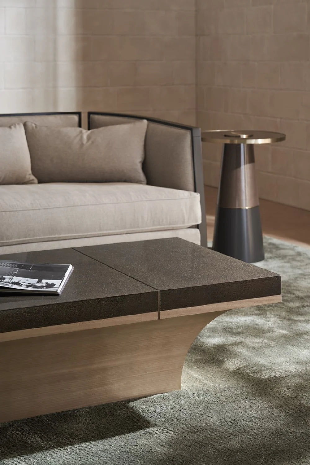 Luxury Koto Wood Cocktail Table Modern Italian Style for Villa