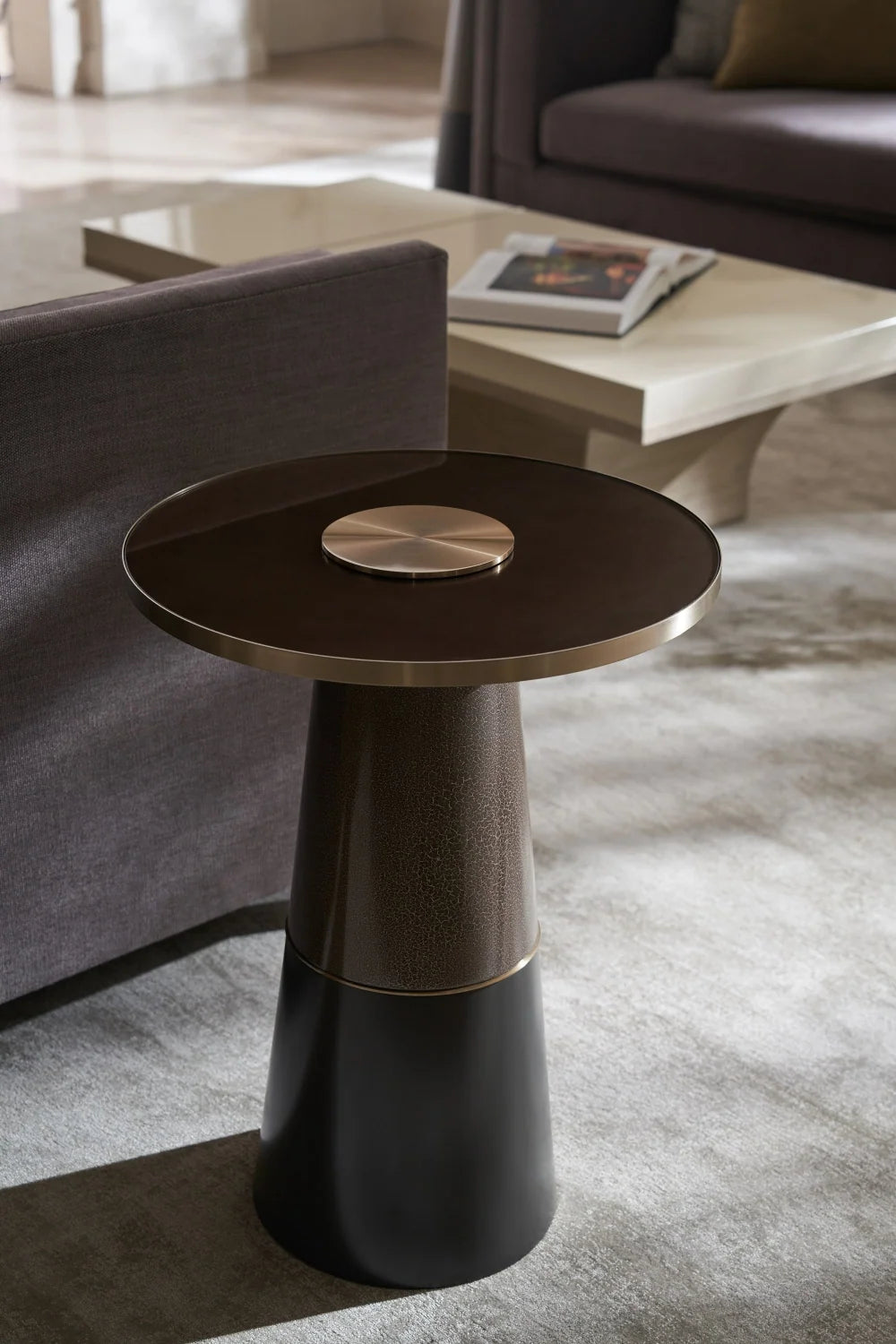 Luxury Koto Wood Cocktail Table Modern Italian Style for Villa