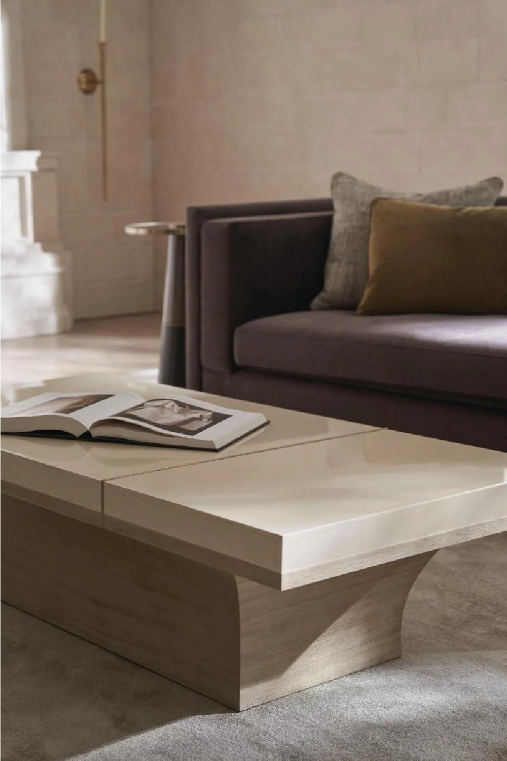 Luxury Koto Wood Cocktail Table Modern Italian Style for Villa