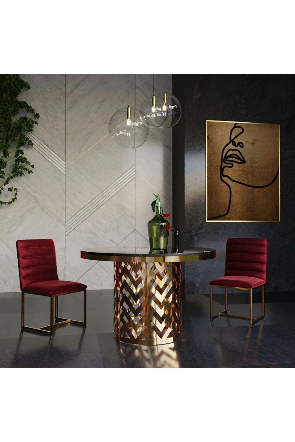 Luxury Kowal Round Marble Dining Table Modern Italian Style for Villa