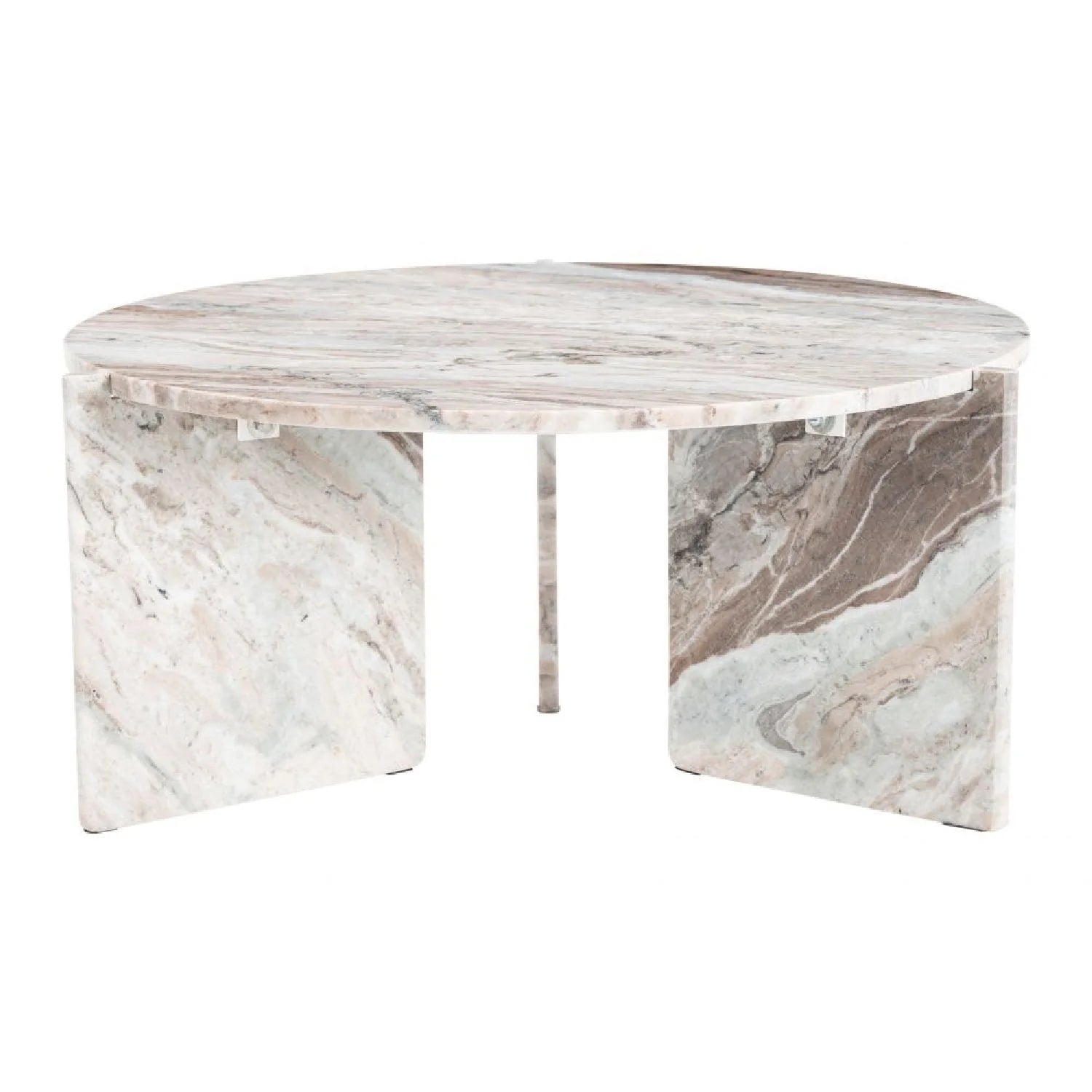 Luxury Lancaster Round Marble Coffee Table Modern Italian Style for Villa
