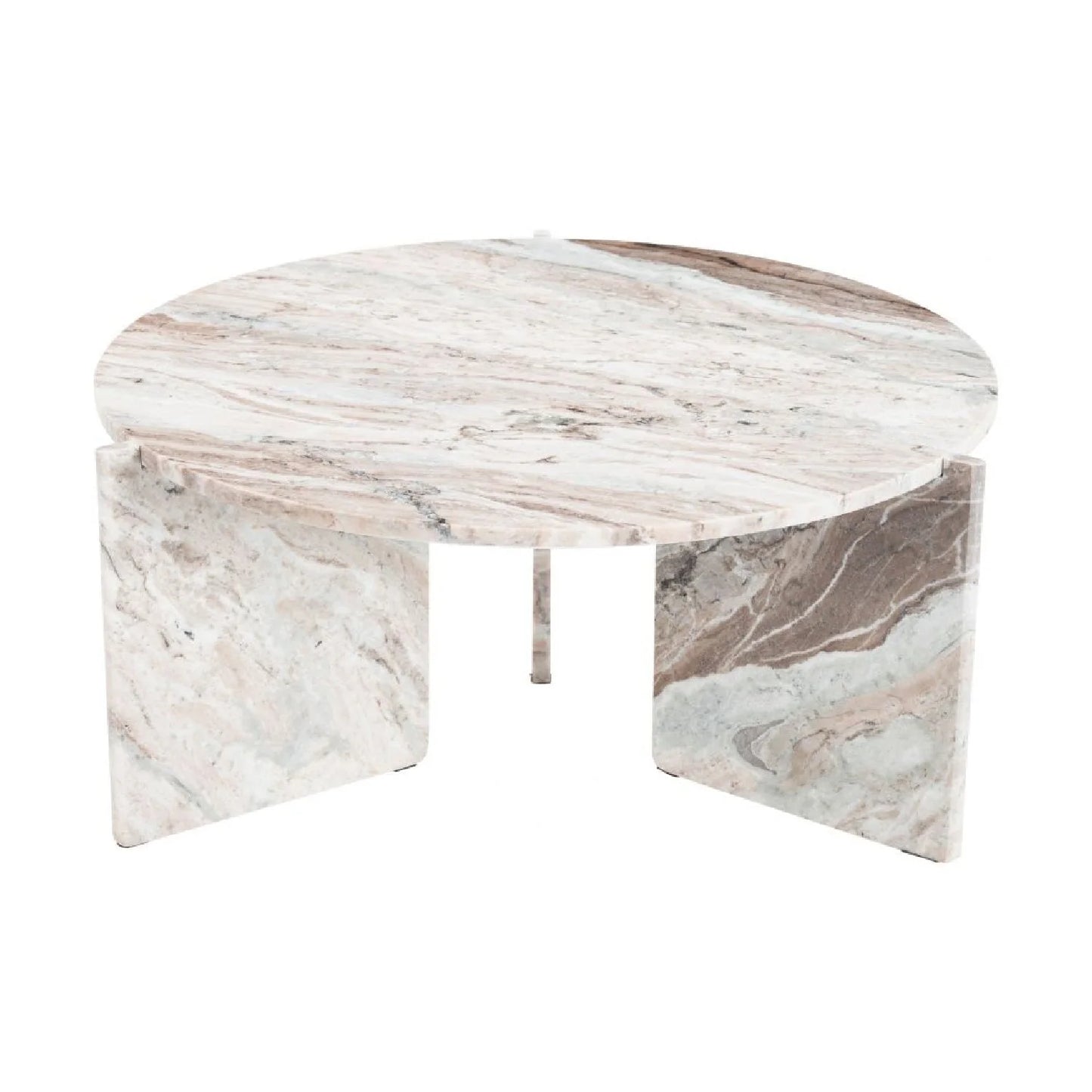 Luxury Lancaster Round Marble Coffee Table Modern Italian Style for Villa