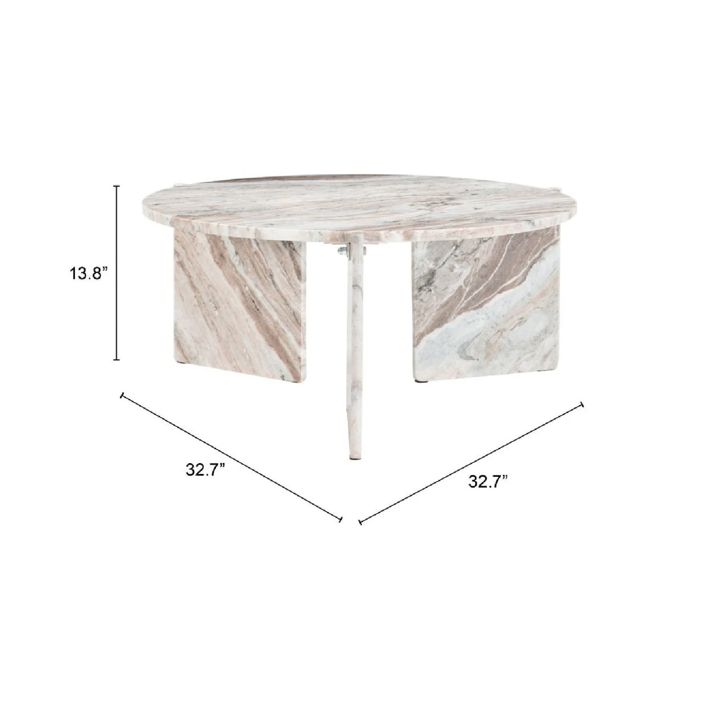 Luxury Lancaster Round Marble Coffee Table Modern Italian Style for Villa
