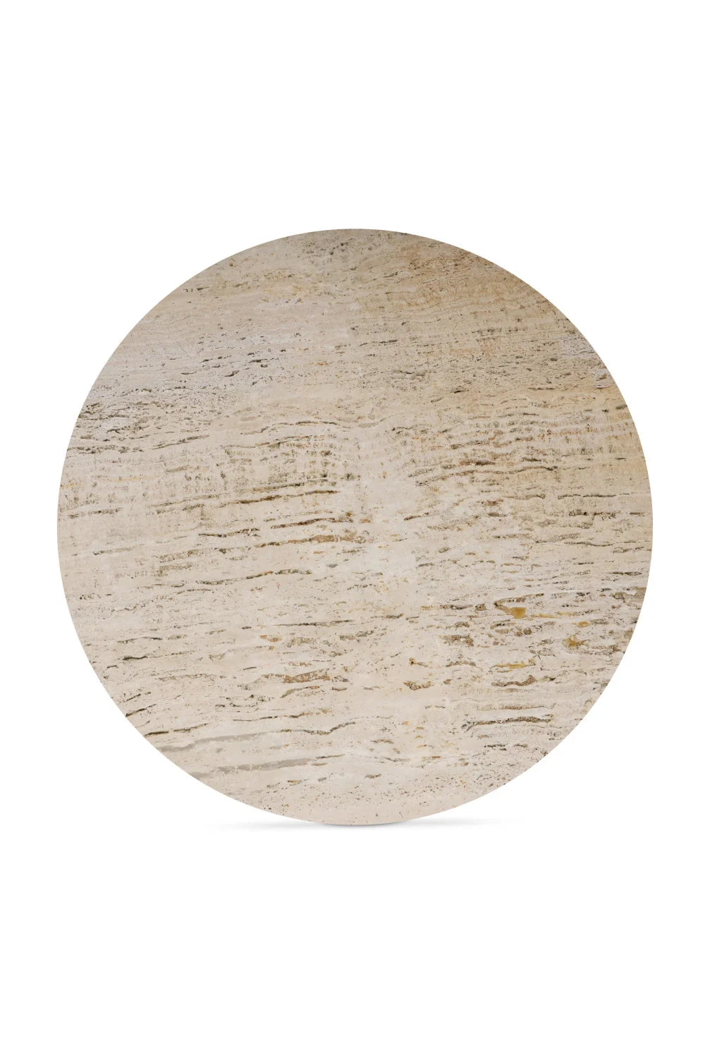 Luxury Landon Beige Travertine Round Coffee Table Modern Italian Style for Villa