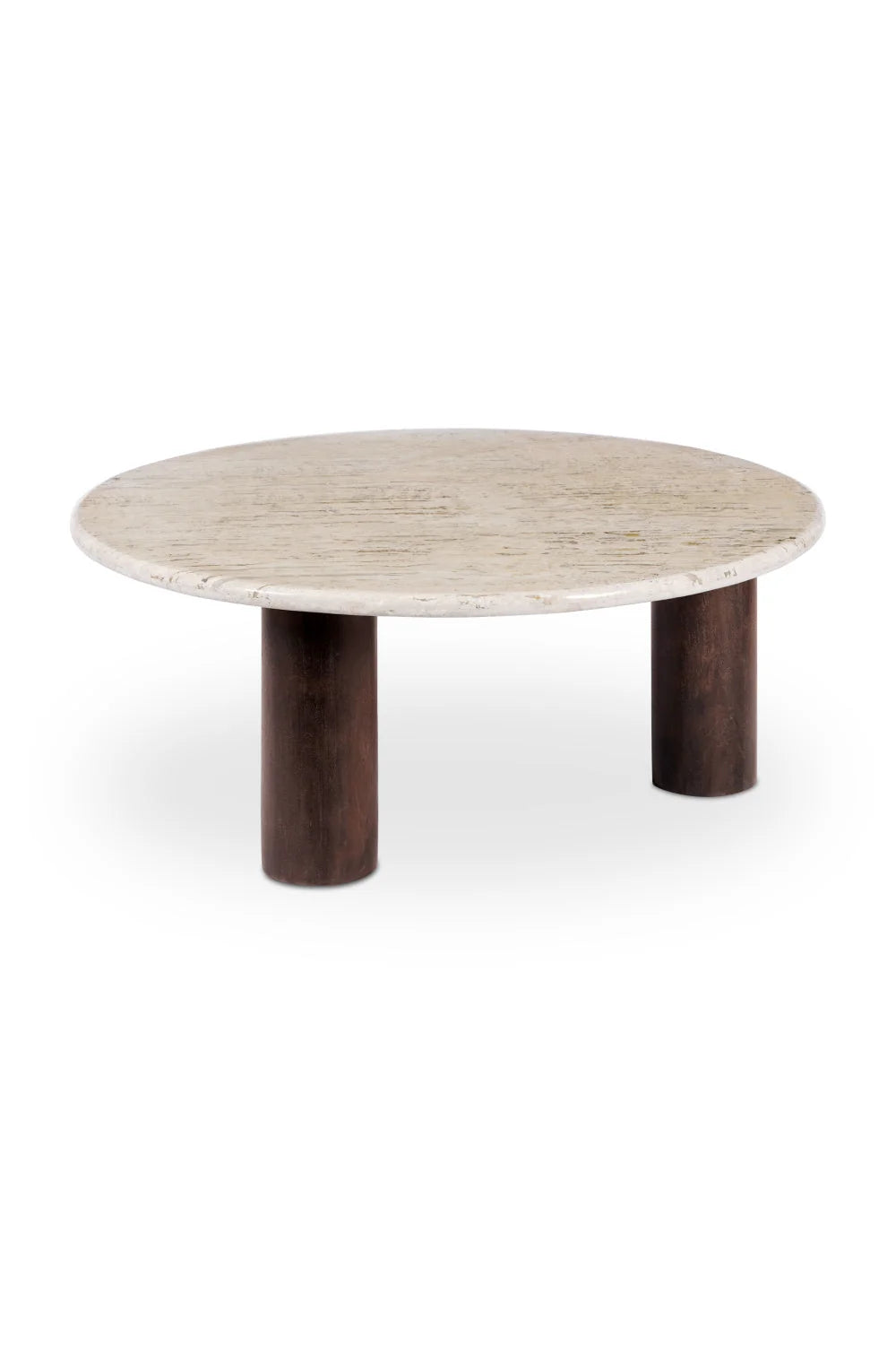 Luxury Landon Beige Travertine Round Coffee Table Modern Italian Style for Villa