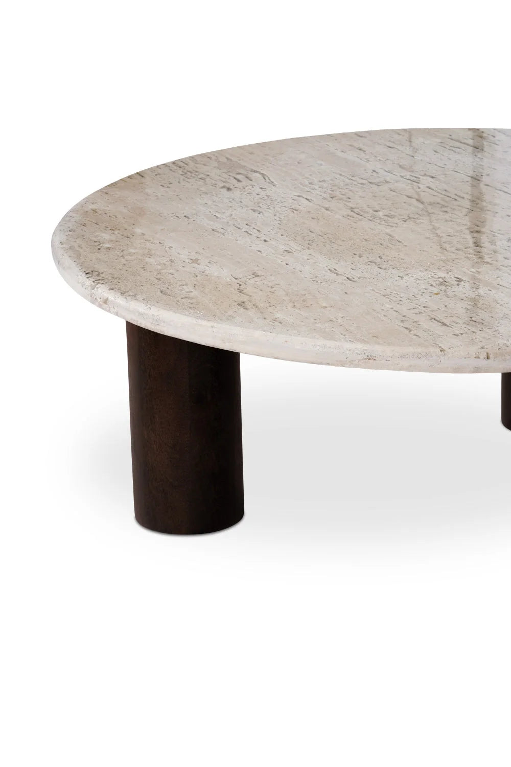 Luxury Landon Beige Travertine Round Coffee Table Modern Italian Style for Villa