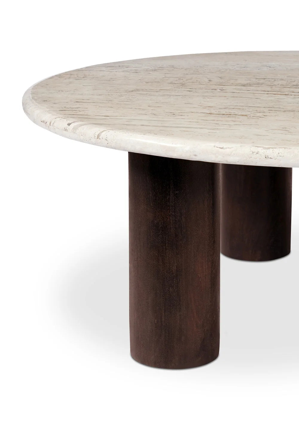 Luxury Landon Beige Travertine Round Coffee Table Modern Italian Style for Villa