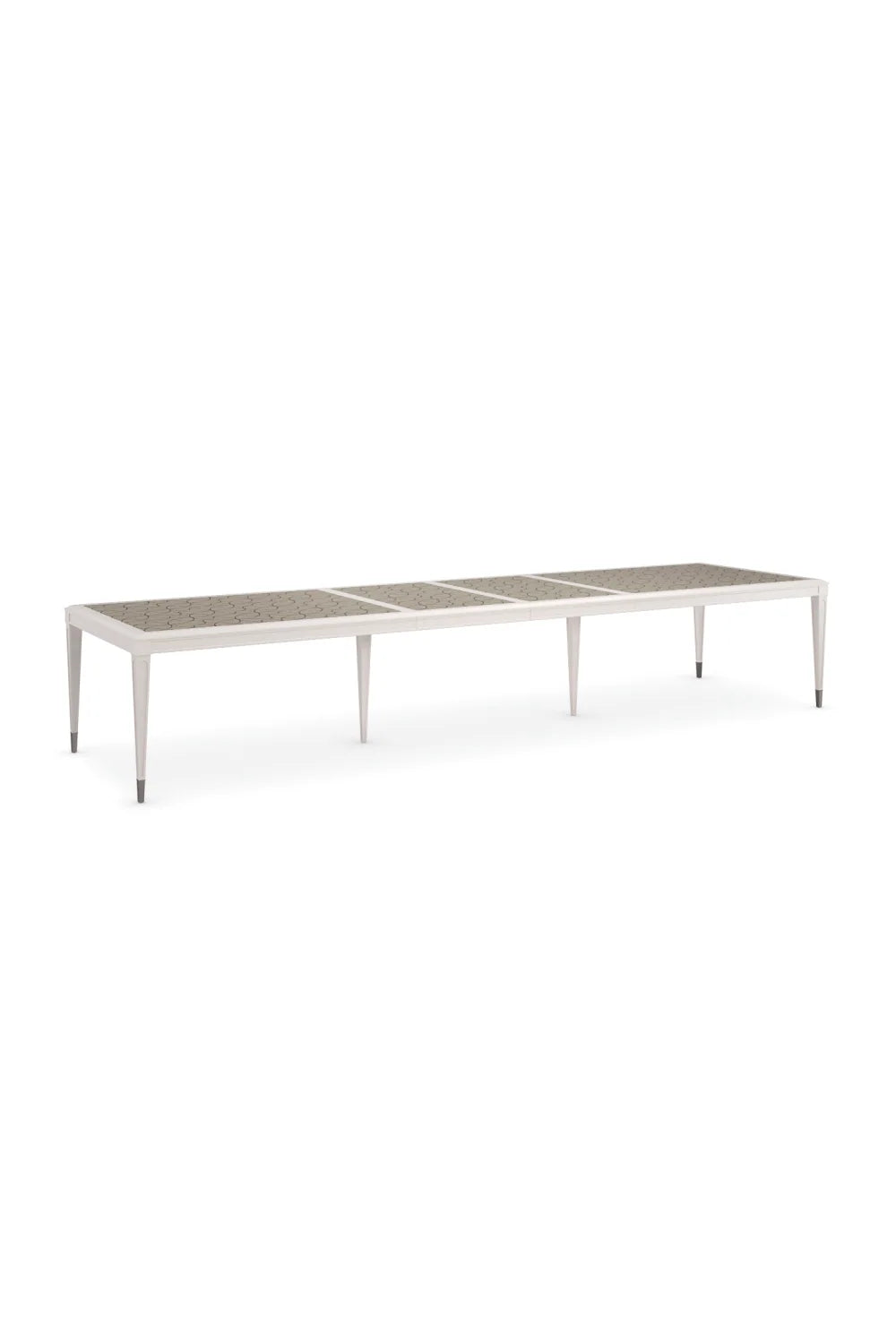 Luxury Lattice Gather Extendable Dining Table Modern Italian Style for Villa