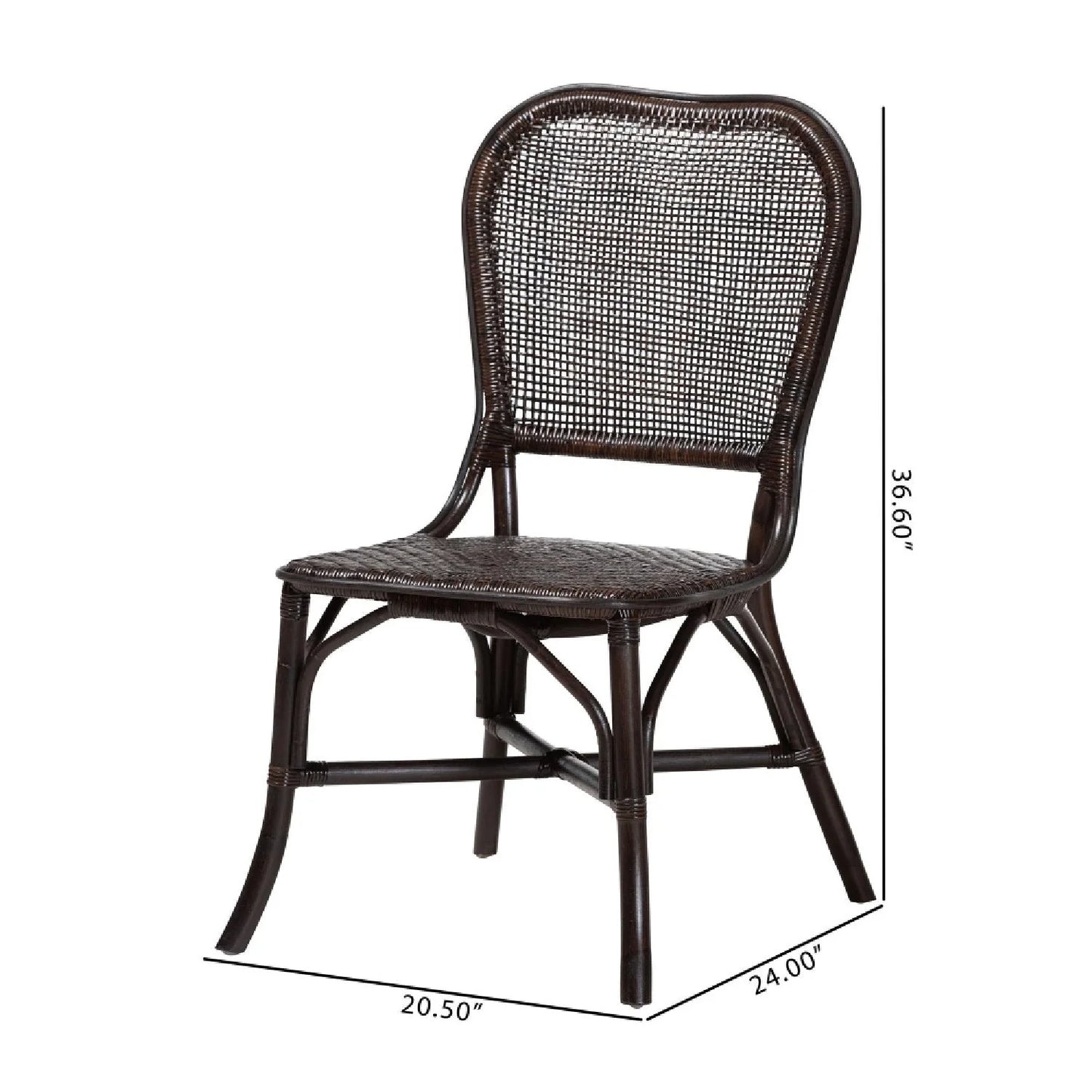 Luxury Latticed Rattan Dining Chairs European Style for Villa