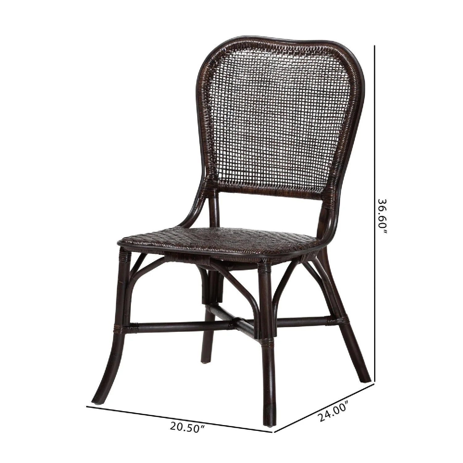 Luxury Latticed Rattan Dining Chairs European Style for Villa