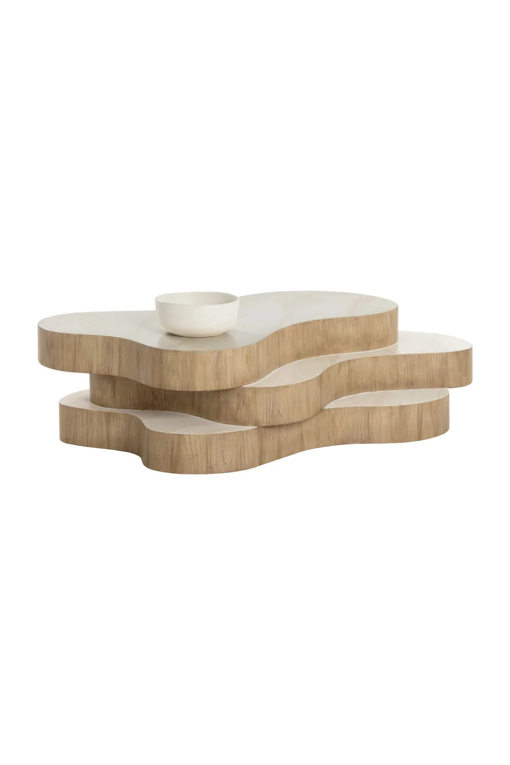 Luxury Layered Freeform Concrete Coffee Table Modern Italian Style for Villa