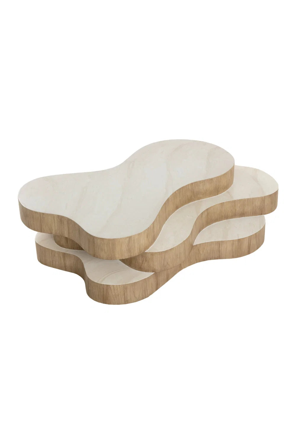 Luxury Layered Freeform Concrete Coffee Table Modern Italian Style for Villa