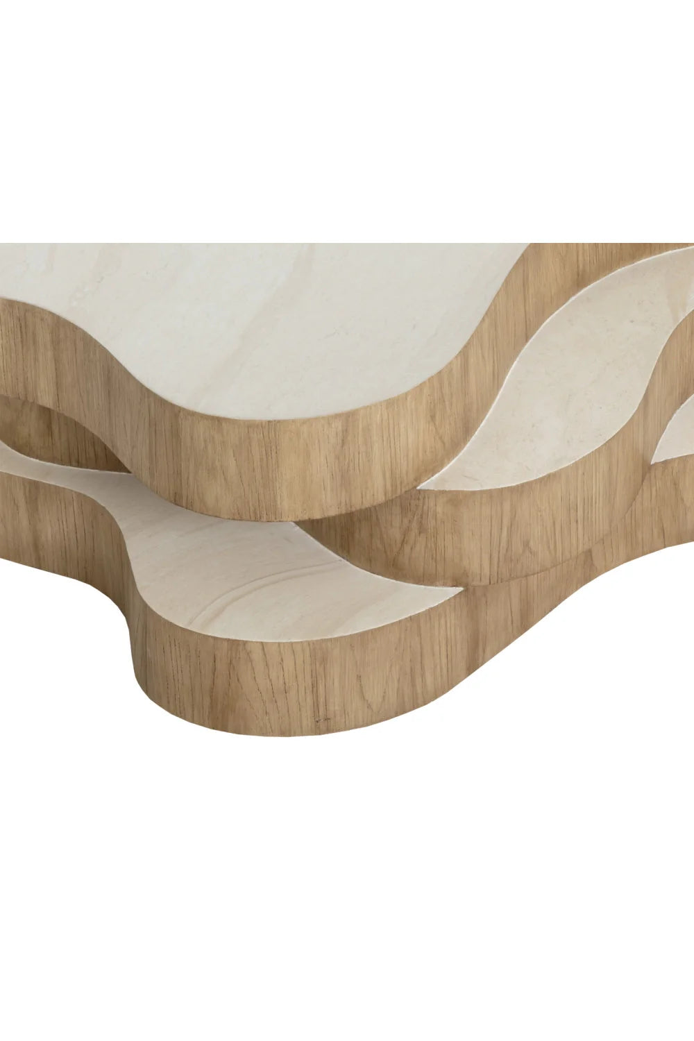 Luxury Layered Freeform Concrete Coffee Table Modern Italian Style for Villa
