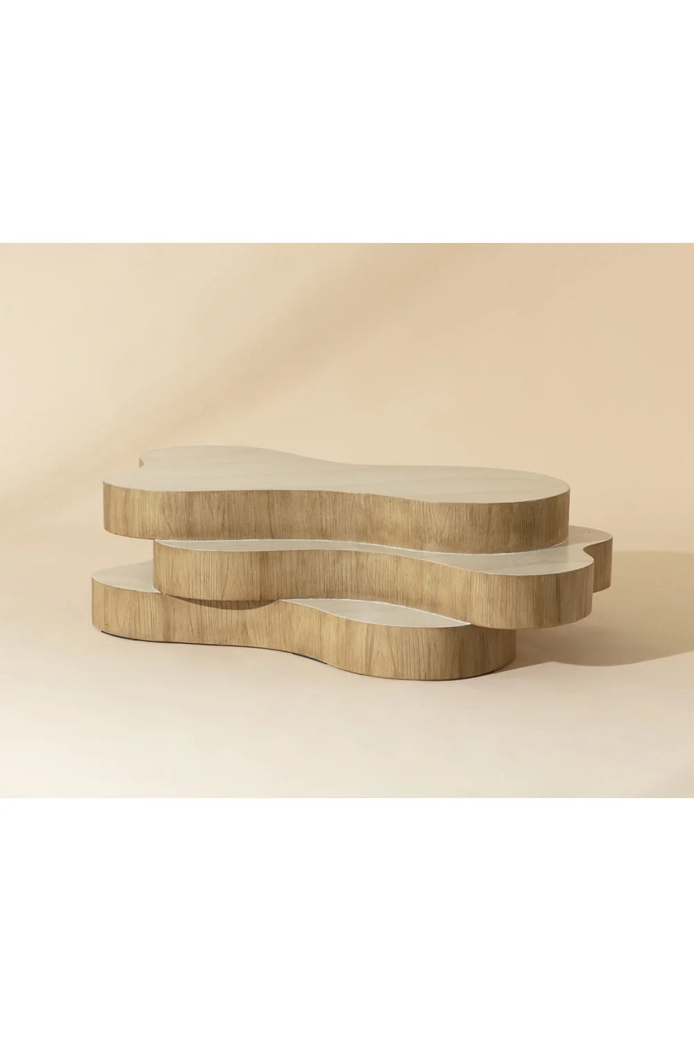 Luxury Layered Freeform Concrete Coffee Table Modern Italian Style for Villa