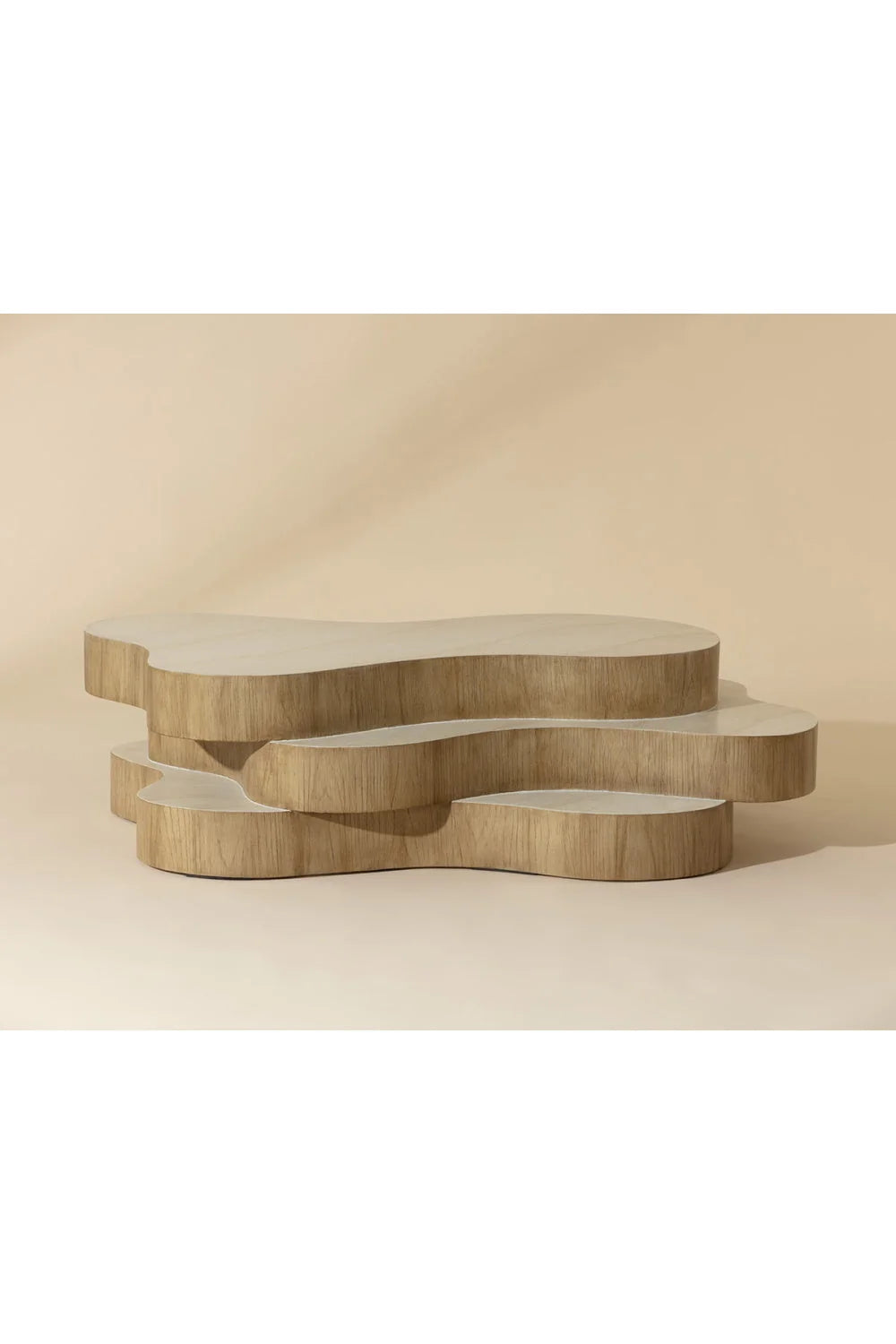 Luxury Layered Freeform Concrete Coffee Table Modern Italian Style for Villa