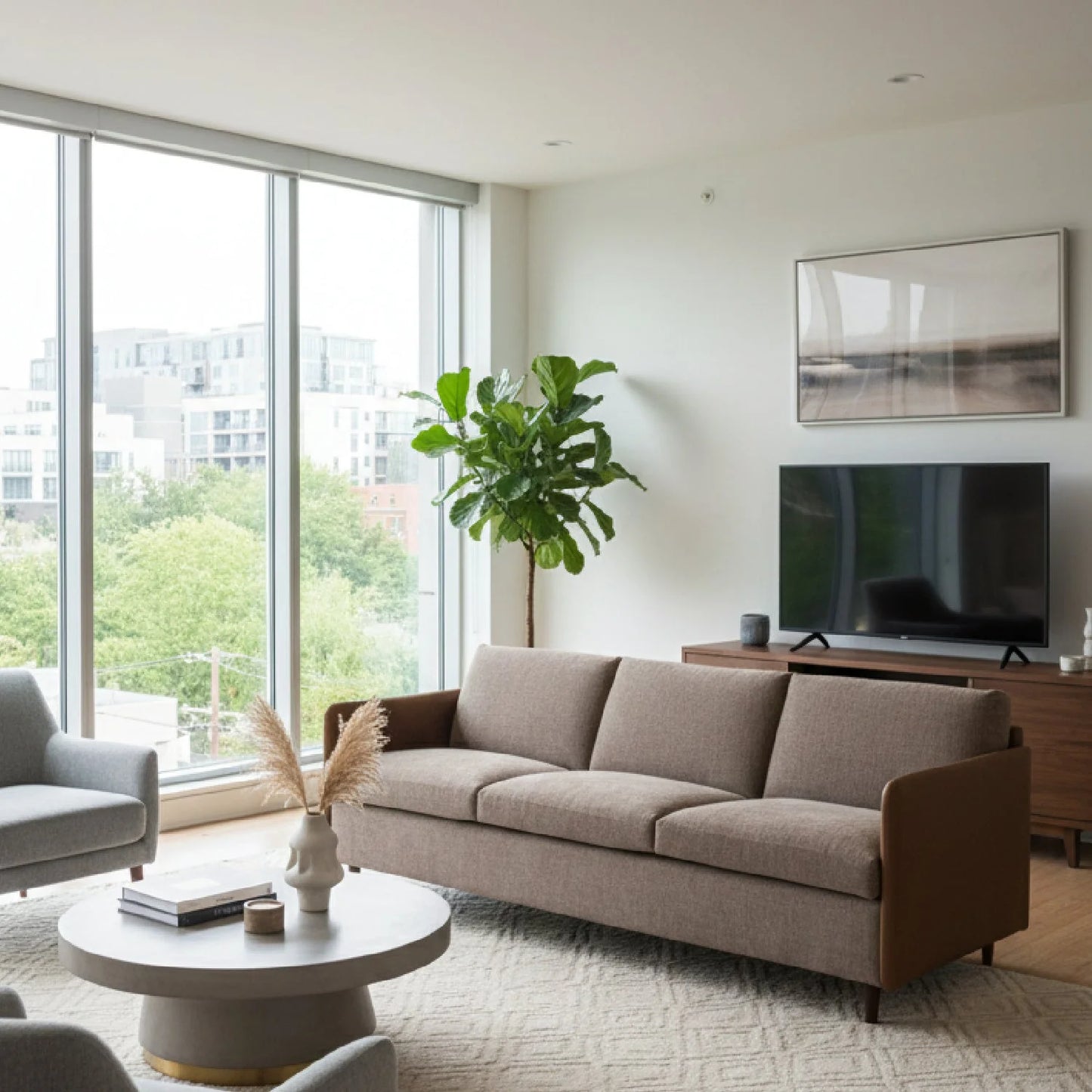 Luxury Leather Arm Sofa Modern Italian Style for Villa