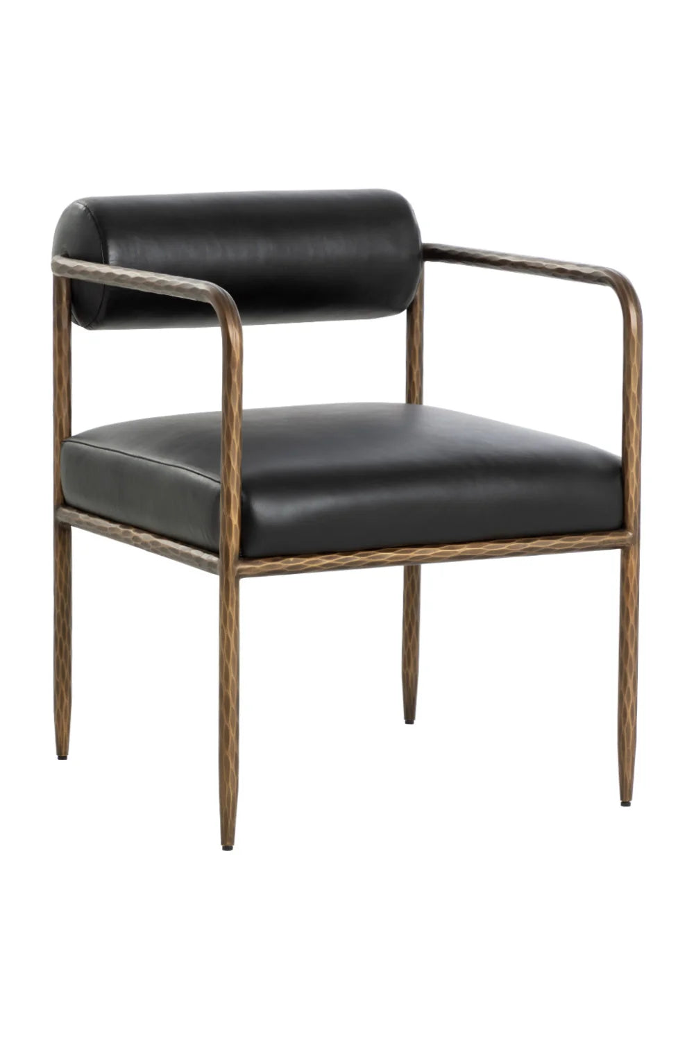 Luxury Leather Bolster-Back Modern Dining Chair European Style for Villa