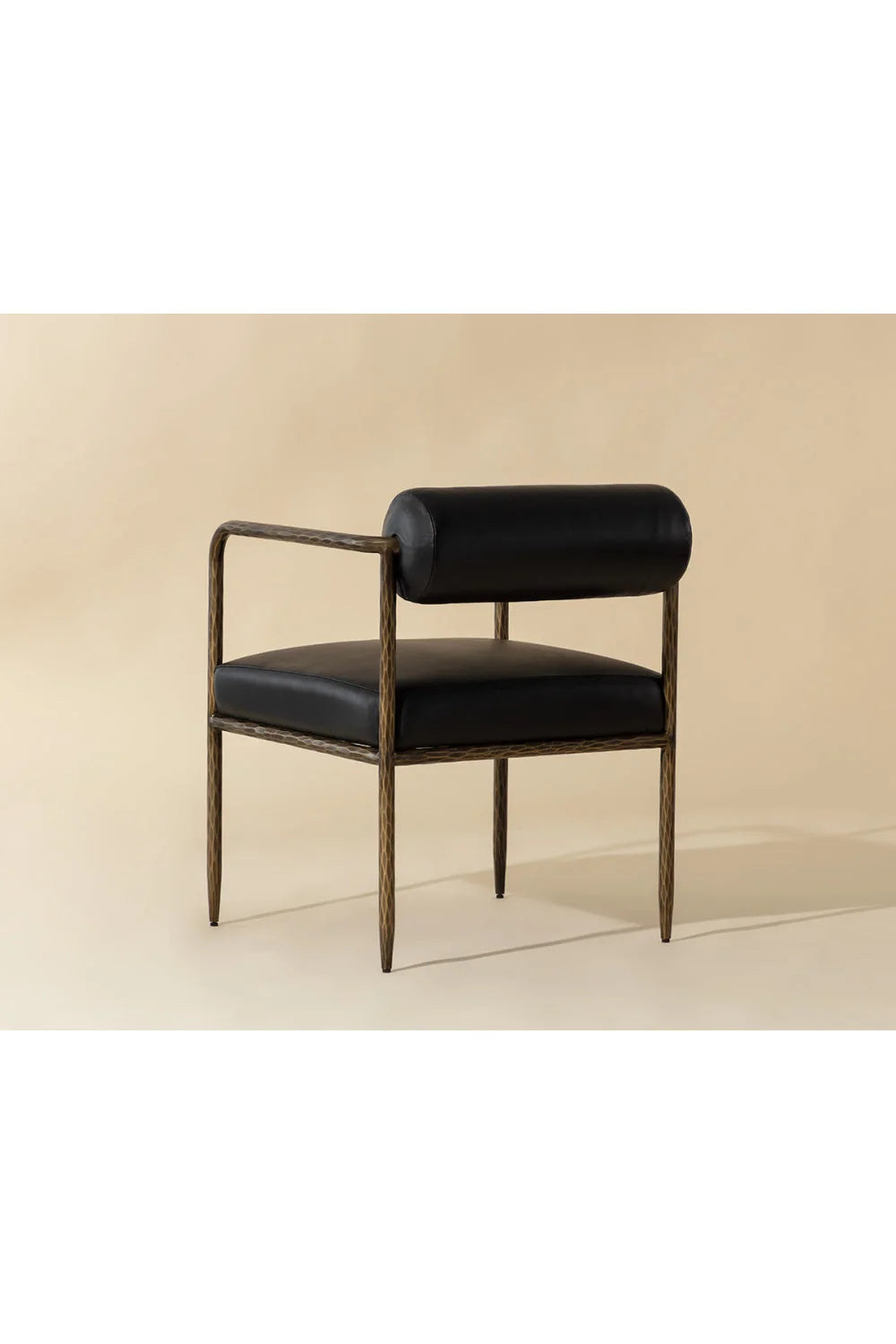 Luxury Leather Bolster-Back Modern Dining Chair European Style for Villa