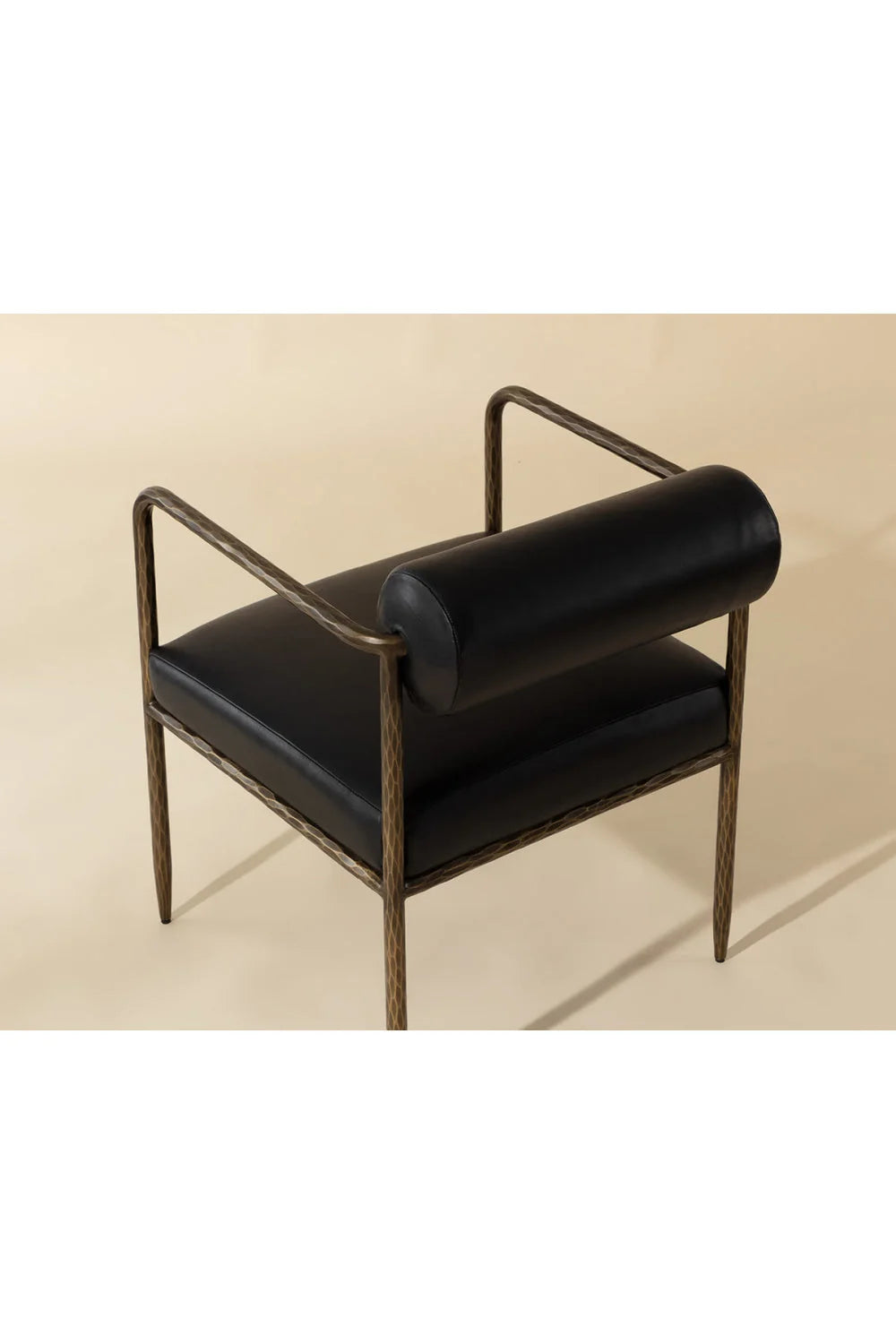 Luxury Leather Bolster-Back Modern Dining Chair European Style for Villa