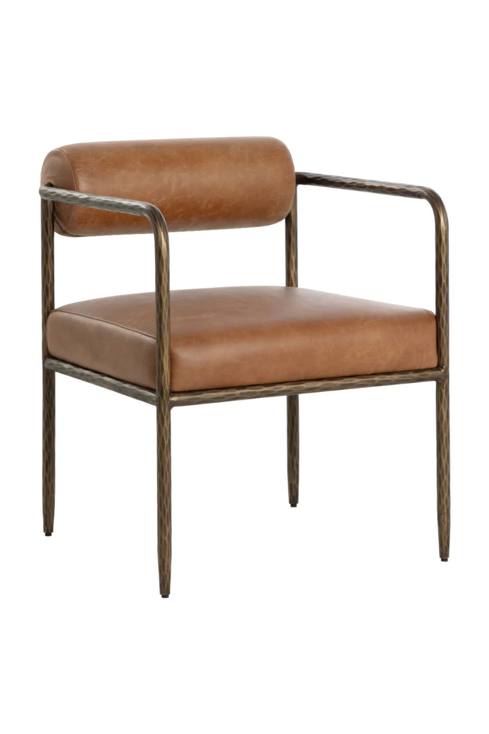 Luxury Leather Bolster-Back Modern Dining Chair European Style for Villa