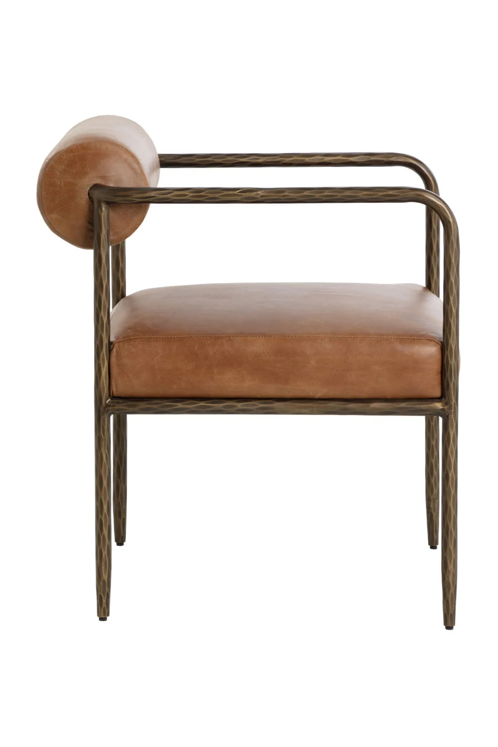 Luxury Leather Bolster-Back Modern Dining Chair European Style for Villa