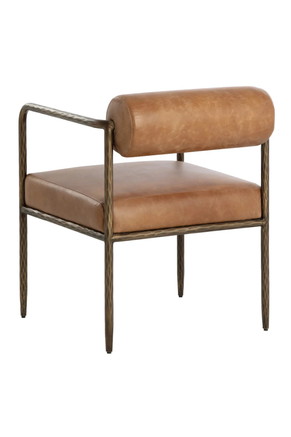 Luxury Leather Bolster-Back Modern Dining Chair European Style for Villa