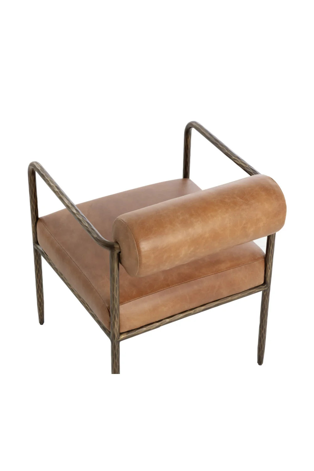 Luxury Leather Bolster-Back Modern Dining Chair European Style for Villa