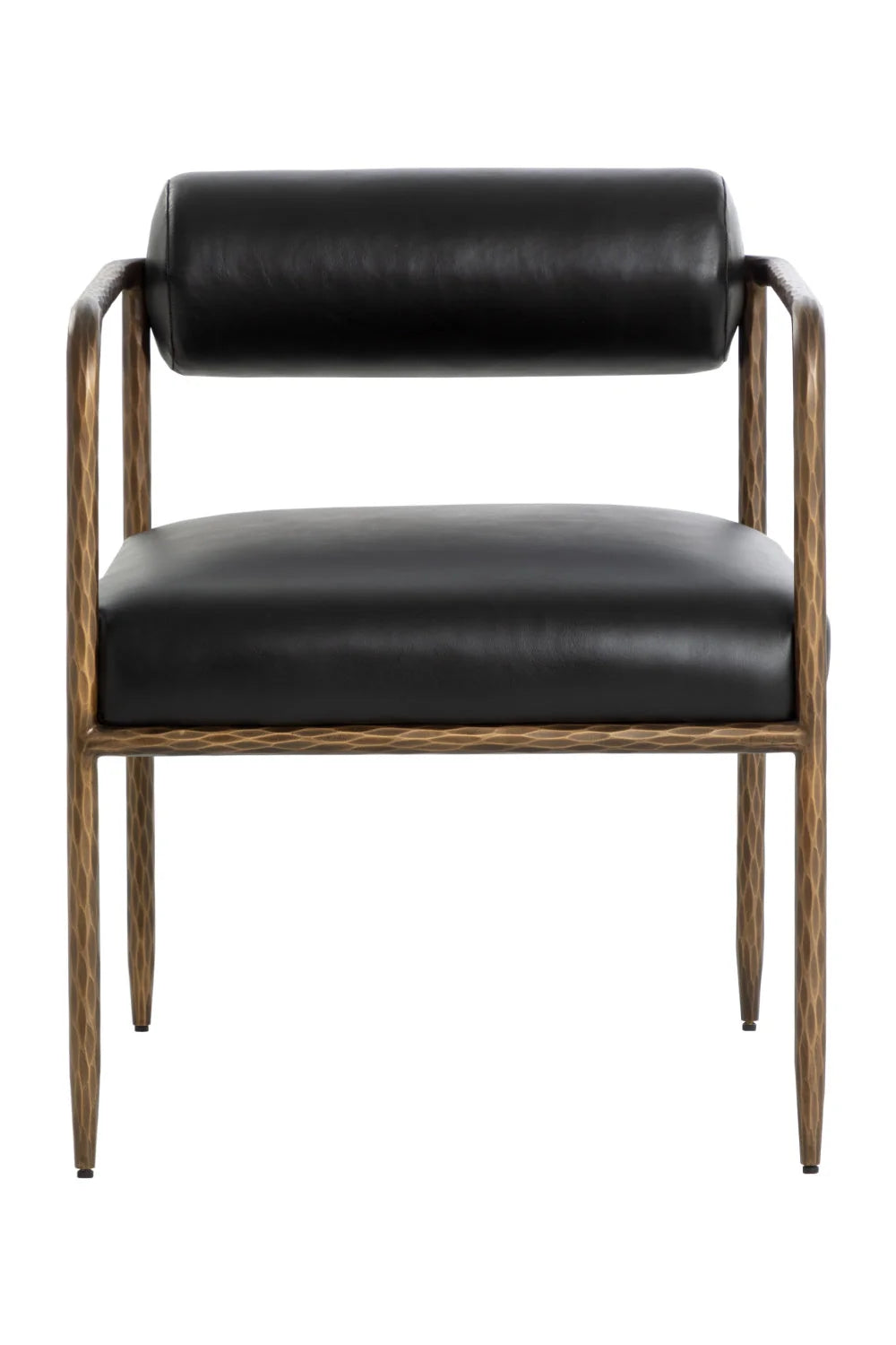 Luxury Leather Bolster-Back Modern Dining Chair European Style for Villa