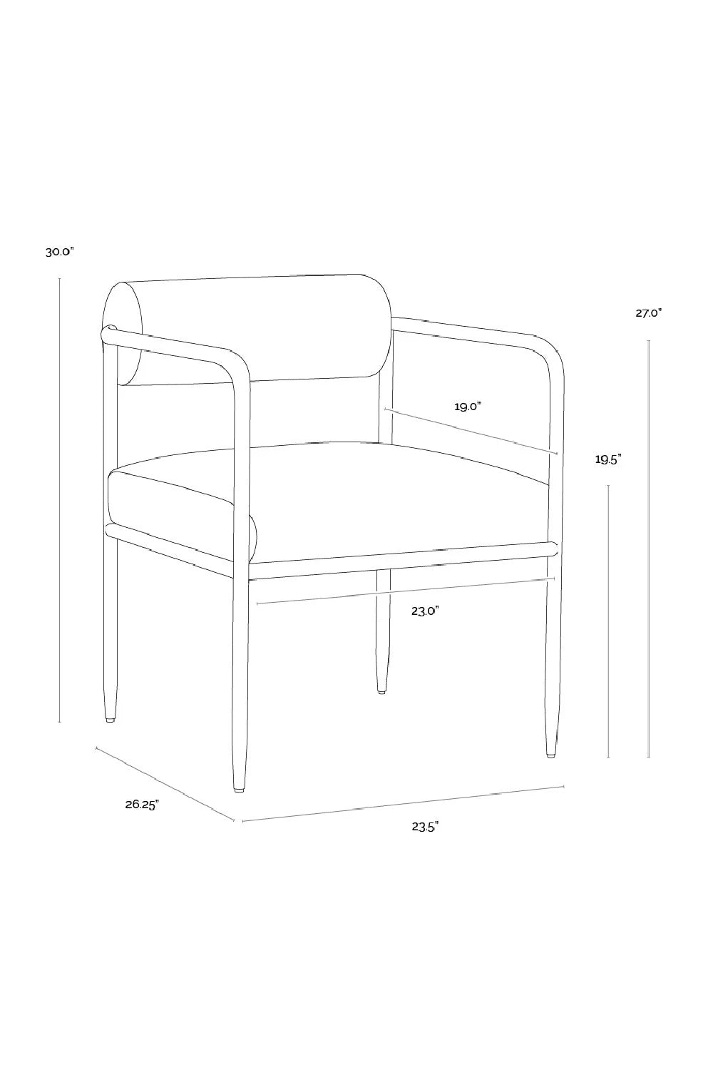 Luxury Leather Bolster-Back Modern Dining Chair European Style for Villa