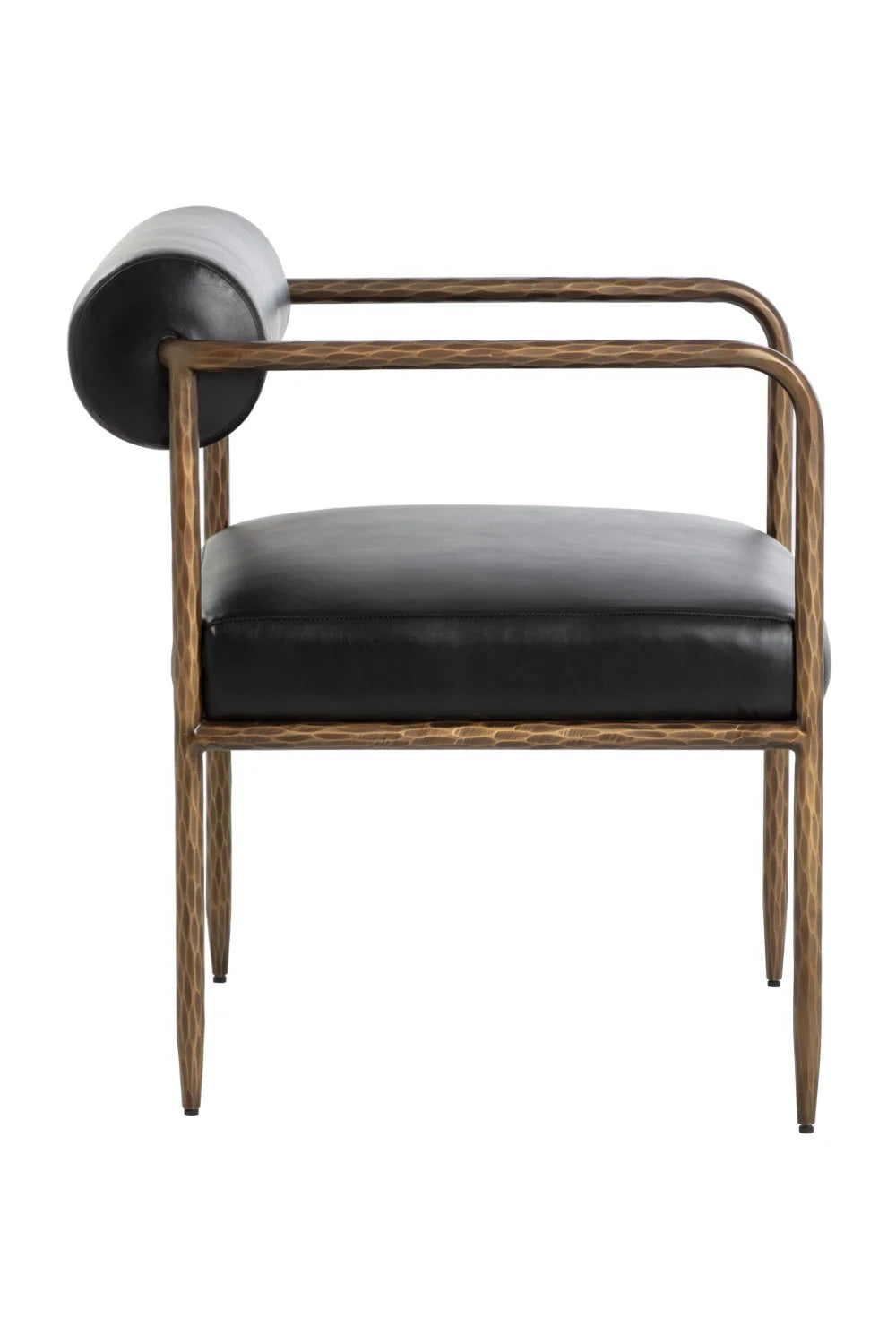 Luxury Leather Bolster-Back Modern Dining Chair European Style for Villa