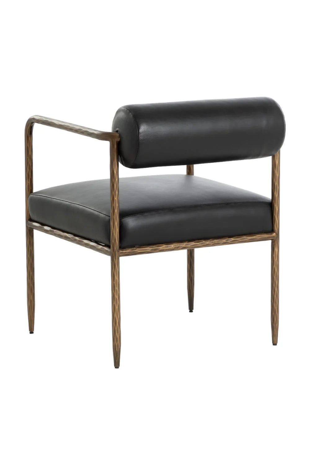 Luxury Leather Bolster-Back Modern Dining Chair European Style for Villa