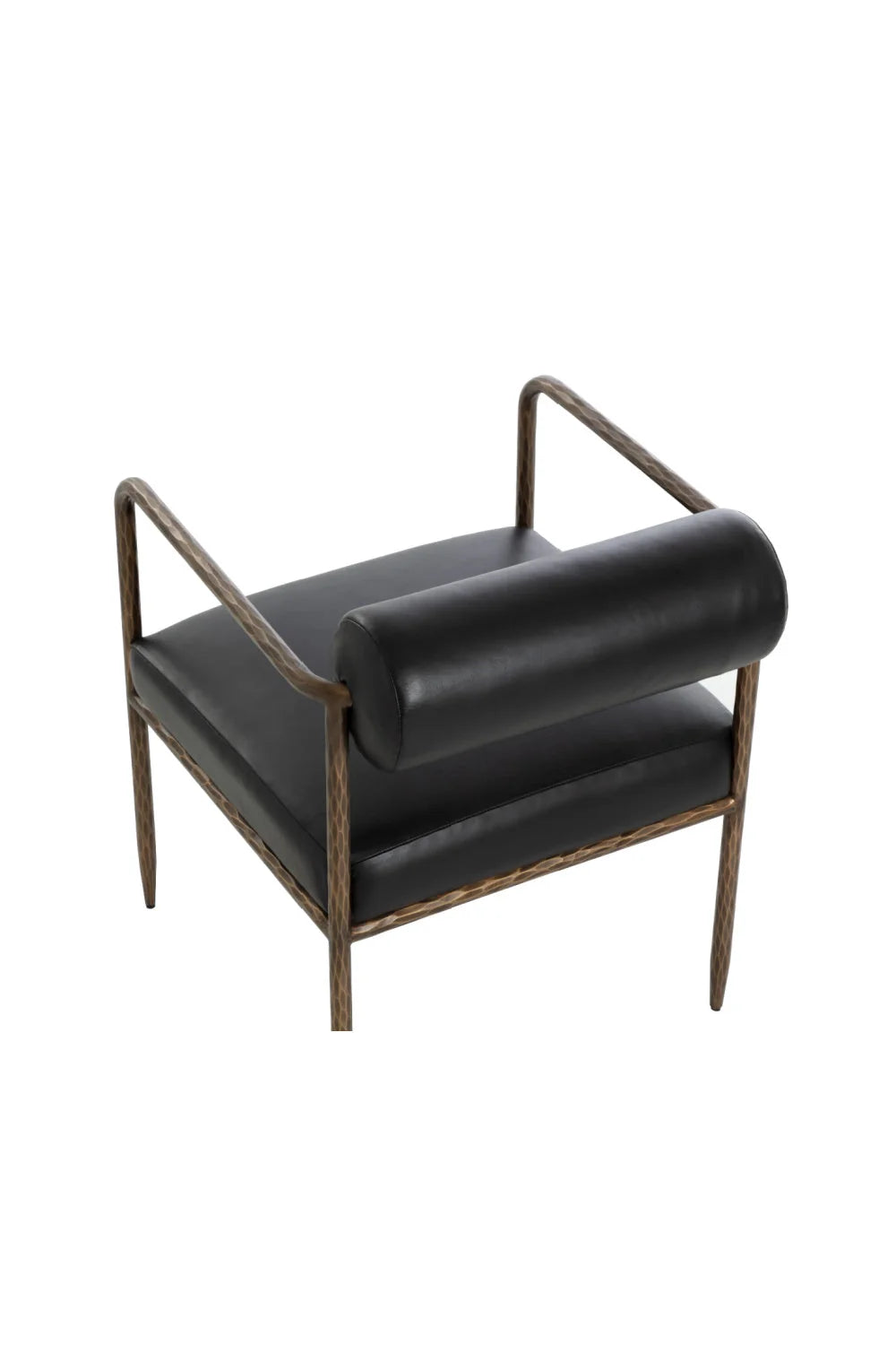 Luxury Leather Bolster-Back Modern Dining Chair European Style for Villa
