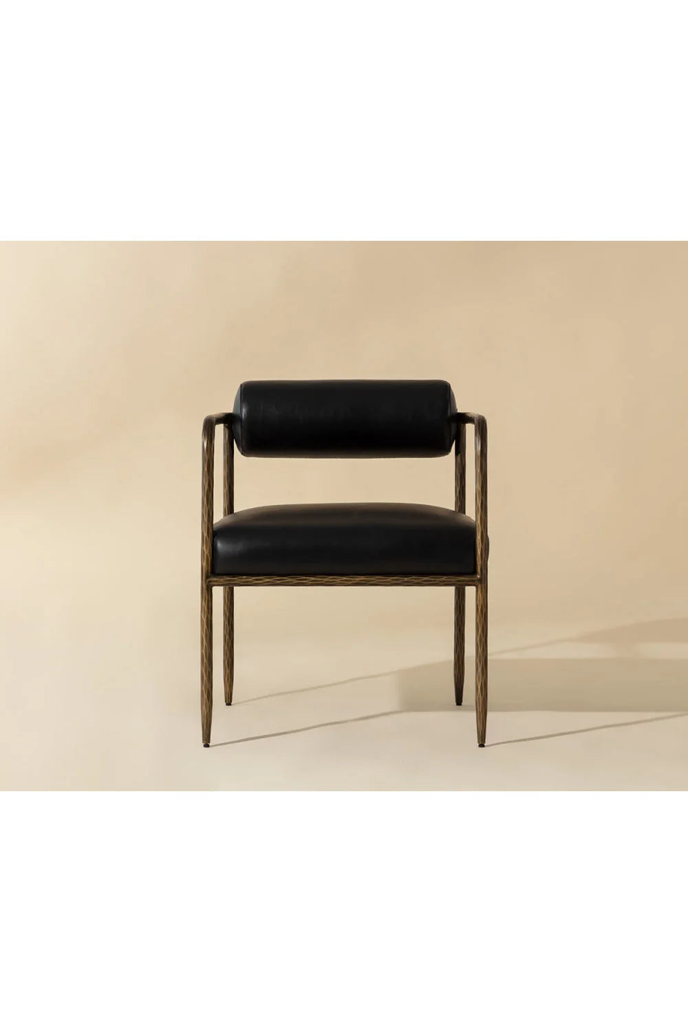 Luxury Leather Bolster-Back Modern Dining Chair European Style for Villa