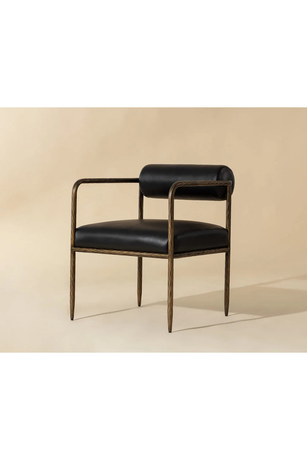 Luxury Leather Bolster-Back Modern Dining Chair European Style for Villa