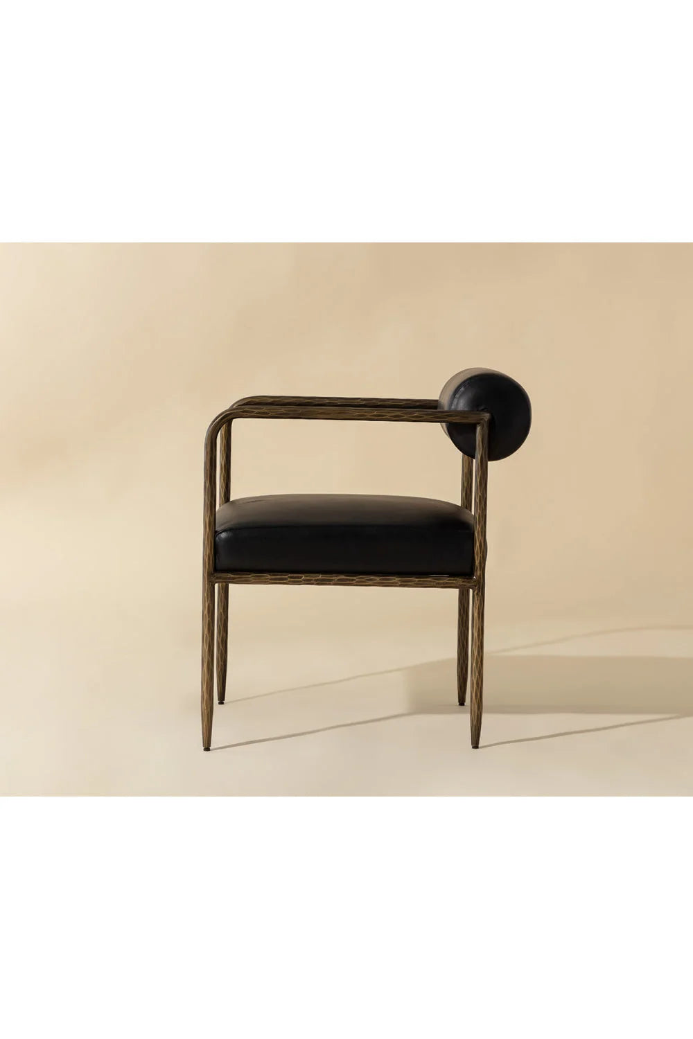 Luxury Leather Bolster-Back Modern Dining Chair European Style for Villa