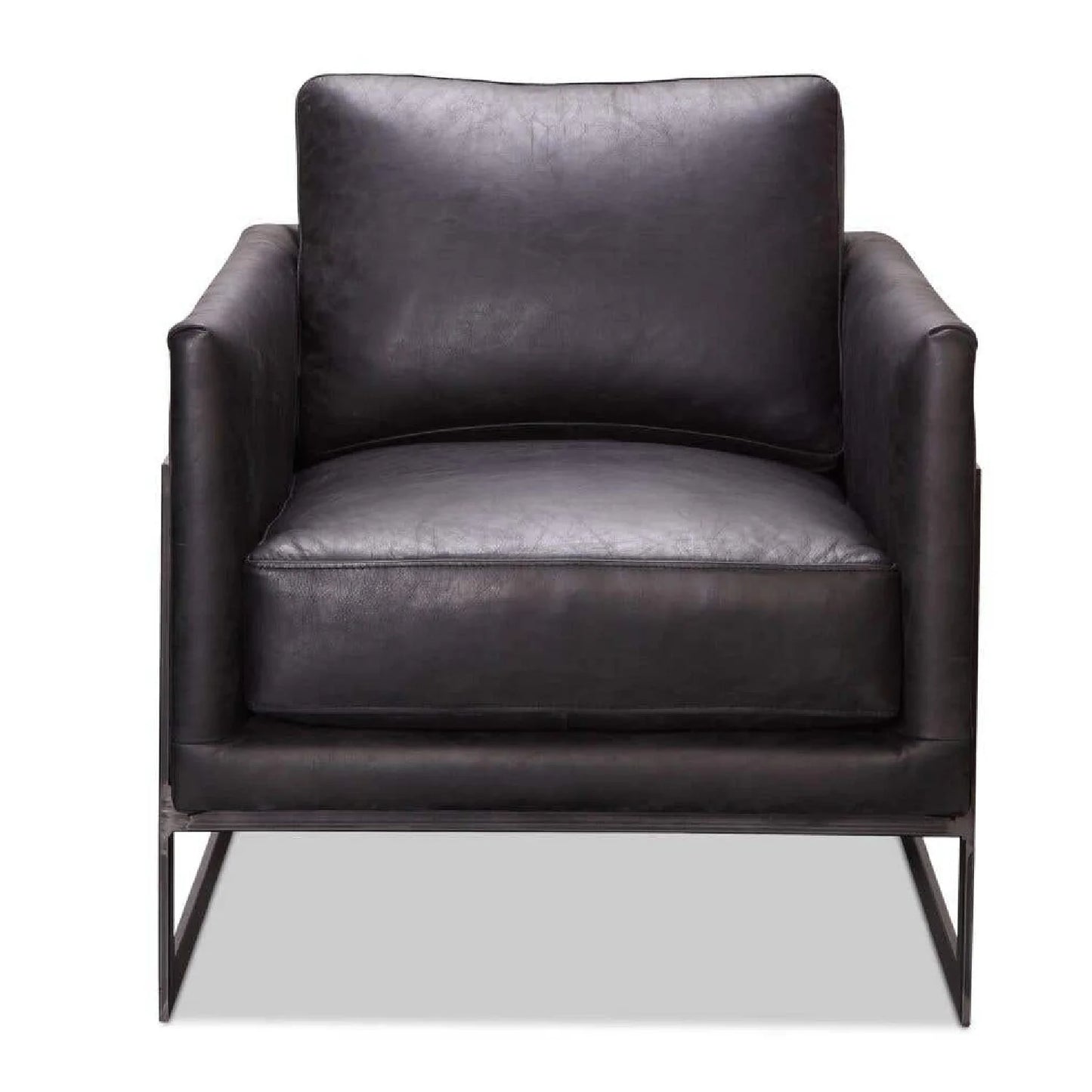 Luxury Leather Cantilevered Accent Chair European Style for Villa