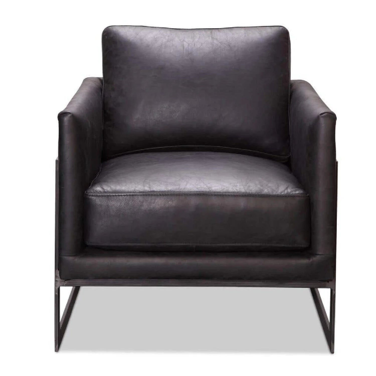 Luxury Leather Cantilevered Accent Chair European Style for Villa