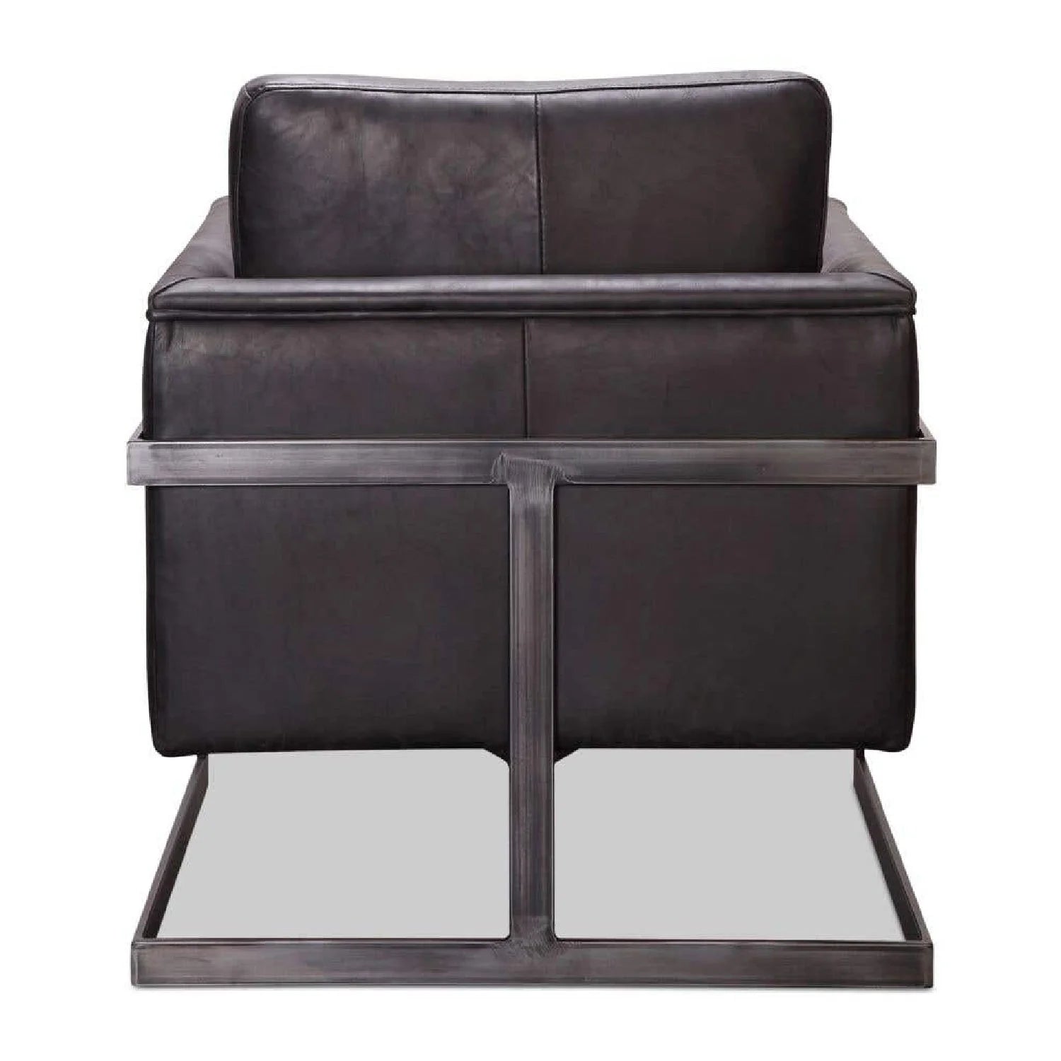 Luxury Leather Cantilevered Accent Chair European Style for Villa